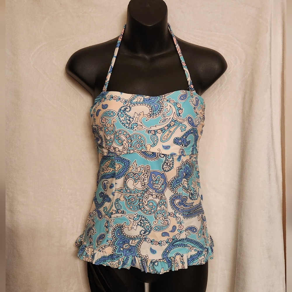 Arizona Jean Patterned Paisley Tankini Swim Top Size Medium